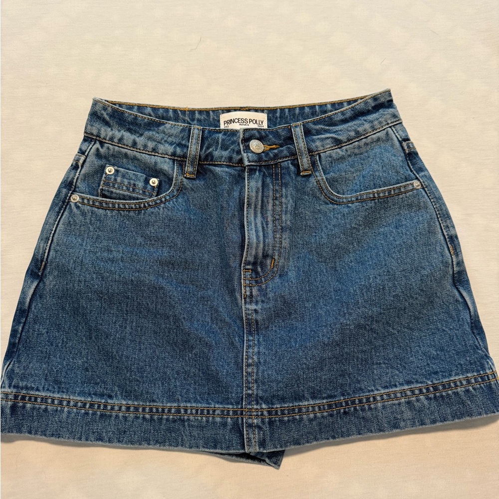 Princess Polly Blue Denim Mini Skirt